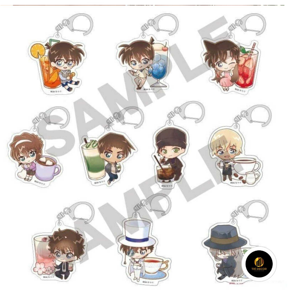 Móc khóa DETECTIVE CONAN Thám Tử Lừng Danh ver Giải Khát mica trong acrylic in hình anime chibi độc đáo