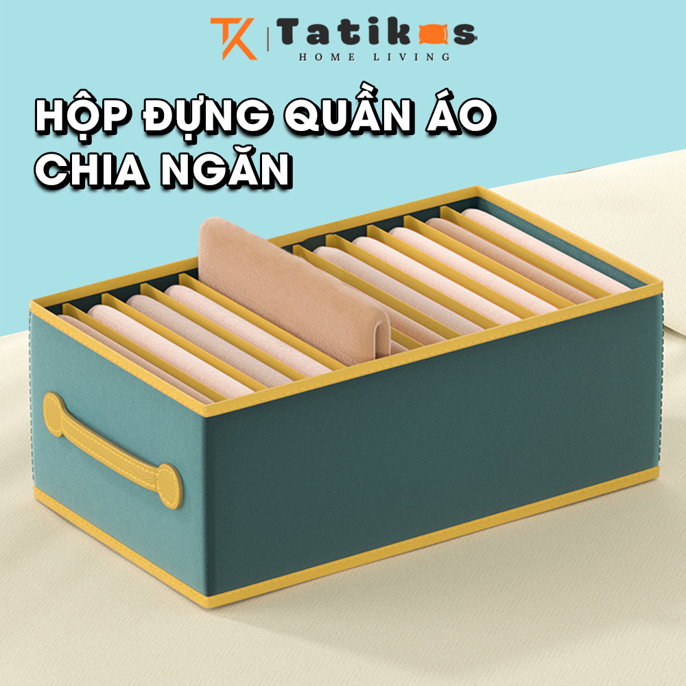 Hộp Vải Automatik Đựng Quần Áo Gấp Gọn, Khay Đựng Đồ Lót, Khăn Tắm Chia Nhiều Ngăn Có Tay Cầm Chống Thấm