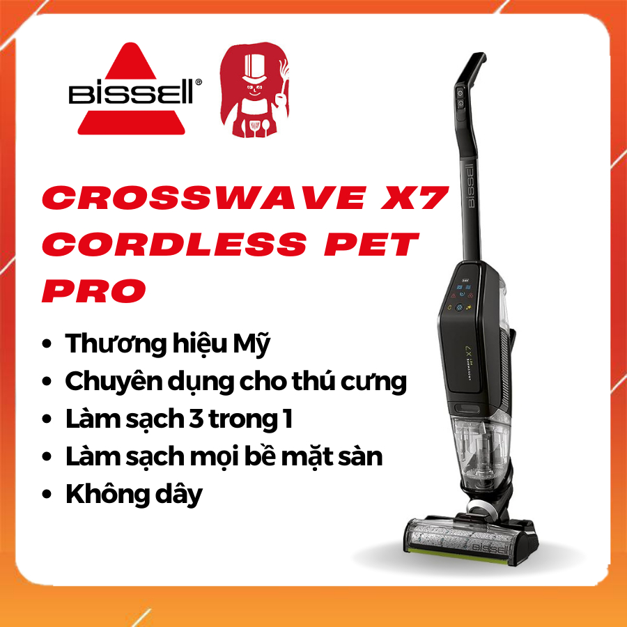 Máy hút lau sàn không dây BISSELL X7 CROSSWAVE PET PRO