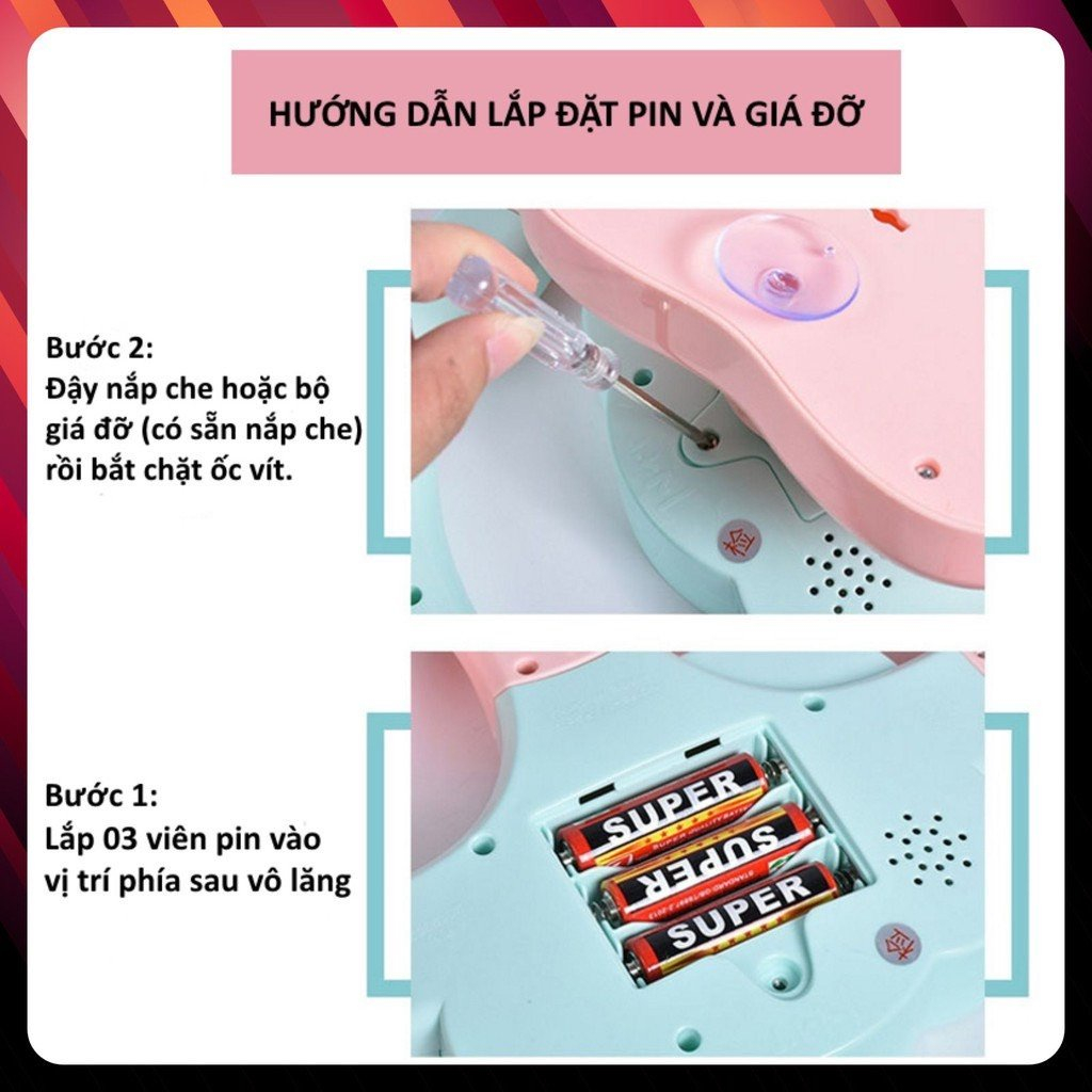 Đô chơi vô lăng ô tô có nhạc, nút điều khiển cho bé nhựa ABS cao cấp