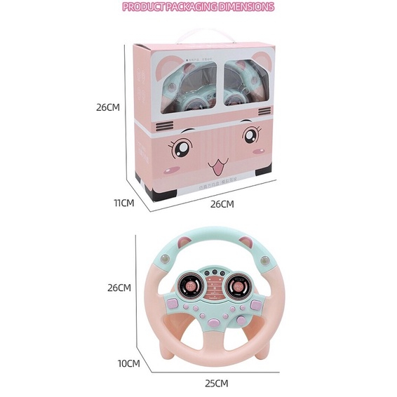 Đô chơi vô lăng ô tô có nhạc, nút điều khiển cho bé nhựa ABS cao cấp
