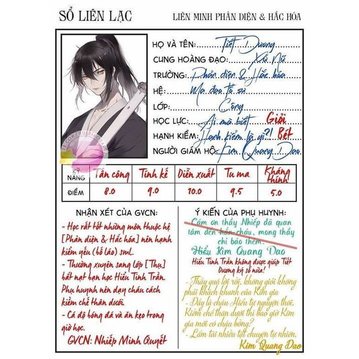 Sổ liên lạc in theo yêu cầu - Định danh bản thân tại trường lớp