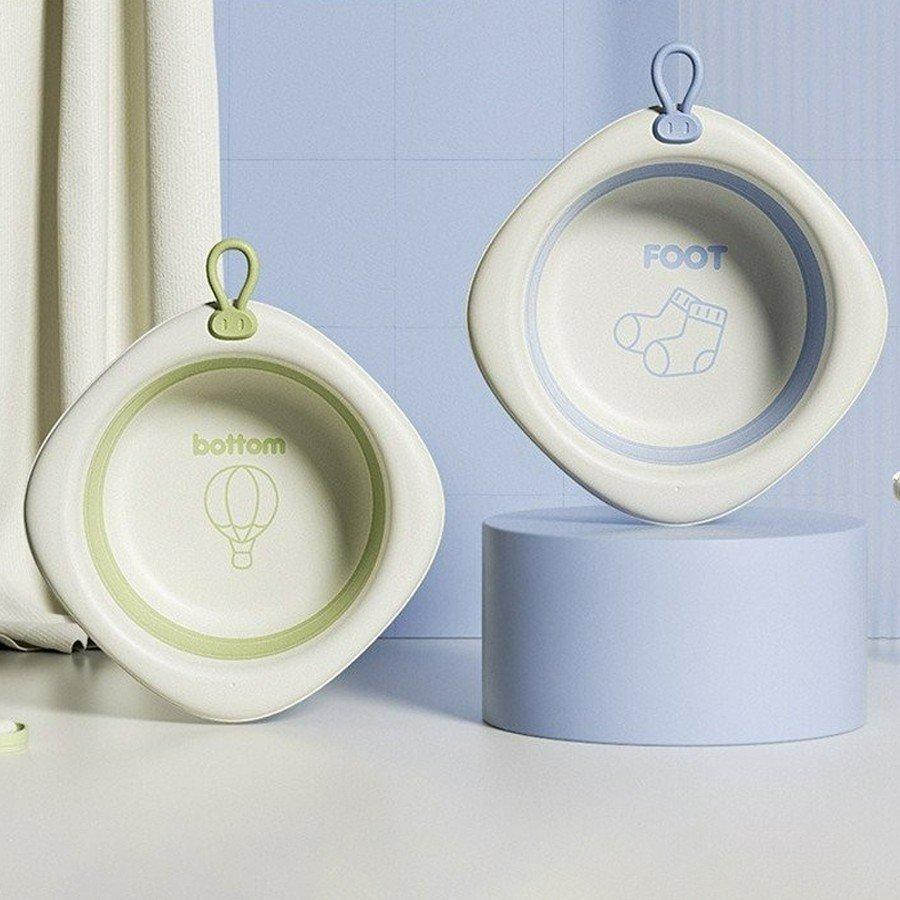 Chậu rửa mặt gấp gọn vuông xinh xắn cho bé
