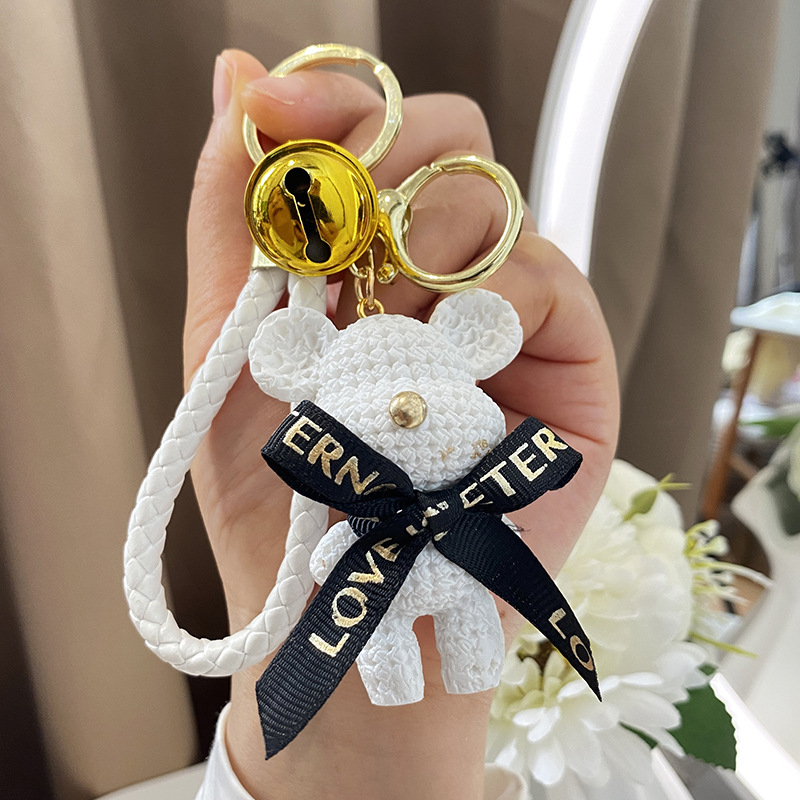 Móc khoá hình gấu dễ thương có chuông quà tăng