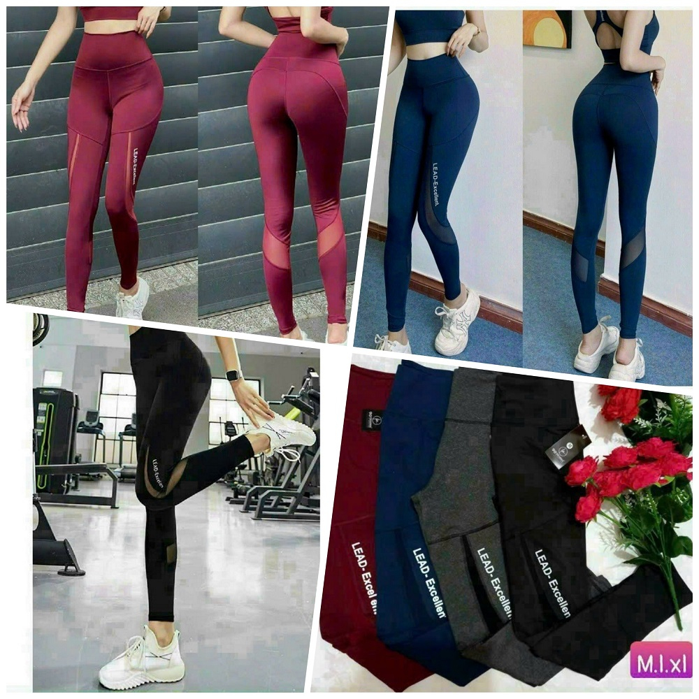 Quần Dài Phối Lưới Lead Mẫu Mới Ôm From Tôn Dáng (Đồ Tập Gym-Yoga Nữ)