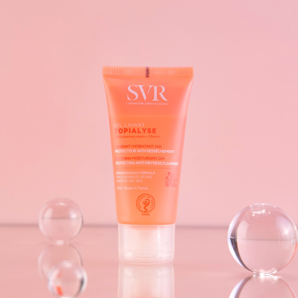 Sữa tắm làm sạch, dưỡng ẩm và mềm dịu da dành cho da khô và da cơ địa SVR Topialyse Gel Lavant 55ml