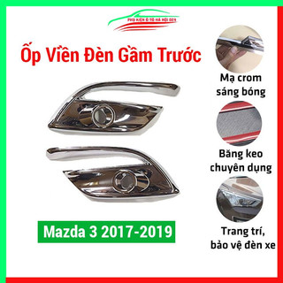 Ốp viền đèn gầm trước xe mạ crom mazda 3 2017-2019
