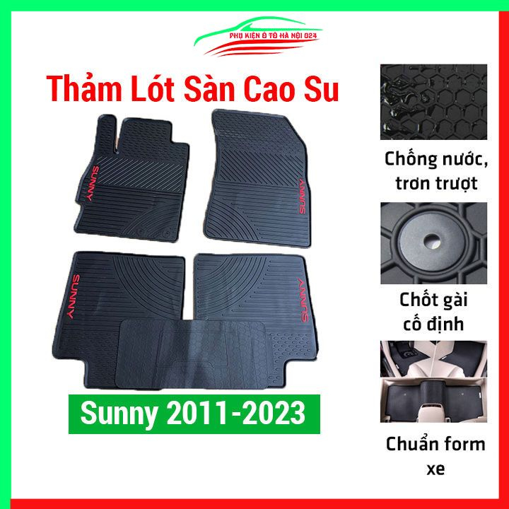 Thảm lót sàn cao su cho xe Nissan Sunny 2011-2023 hàng chuẩn theo xe chịu lực tốt