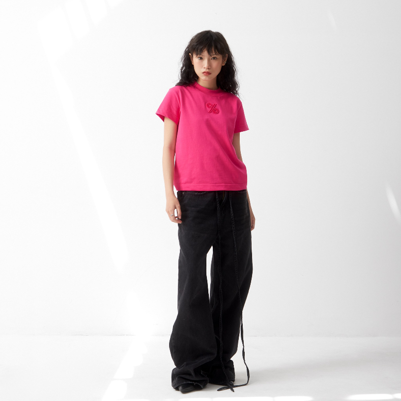 Áo thun NỮ BABY TEE “%” thêu nổi 3D - 100% Cotton 300gsm  - chính hãng THBBRAND