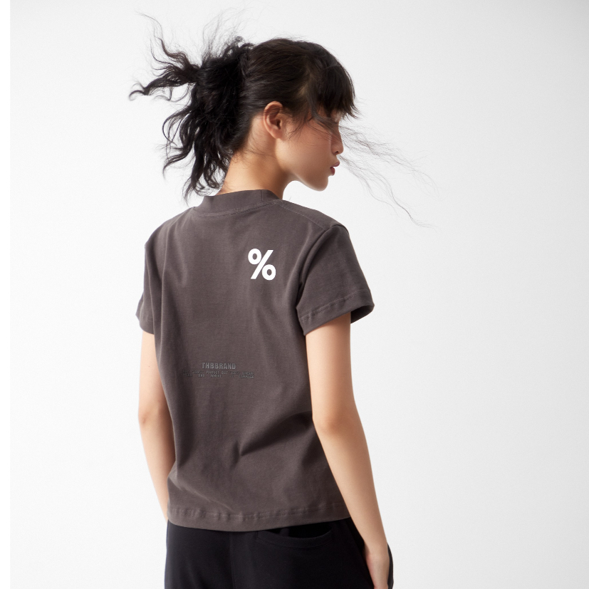 Áo thun NỮ BABY TEE “%” thêu nổi 3D - 100% Cotton 300gsm  - chính hãng THBBRAND