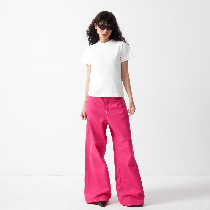 Áo thun NỮ BABY TEE “%” thêu nổi 3D - 100% Cotton 300gsm  - chính hãng THBBRAND