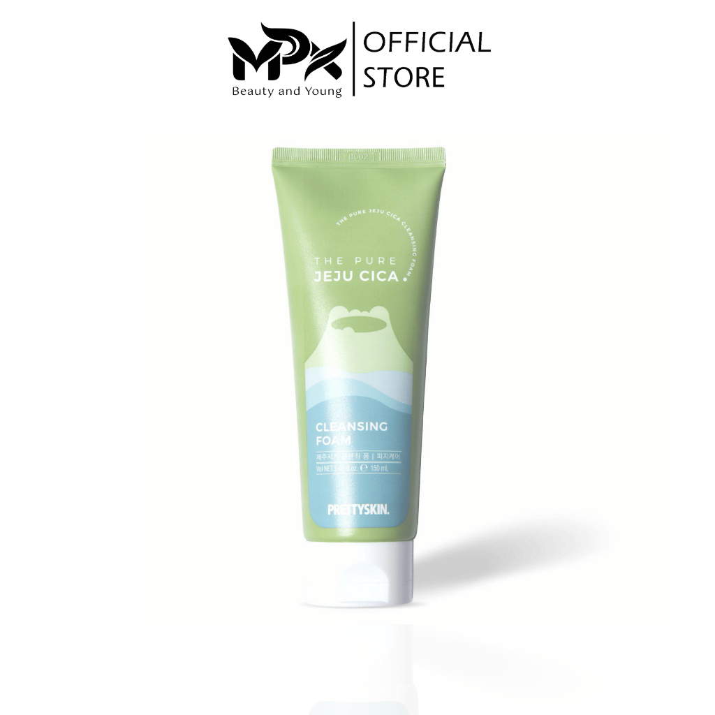 Sữa Rửa Mặt Rau Má Tạo Bọt Dịu Nhẹ Pretty Skin The Pure Jeju Cica Cleansing Foam 150ml Hàn Quốc- An toàn, dịu nhẹ - MPX