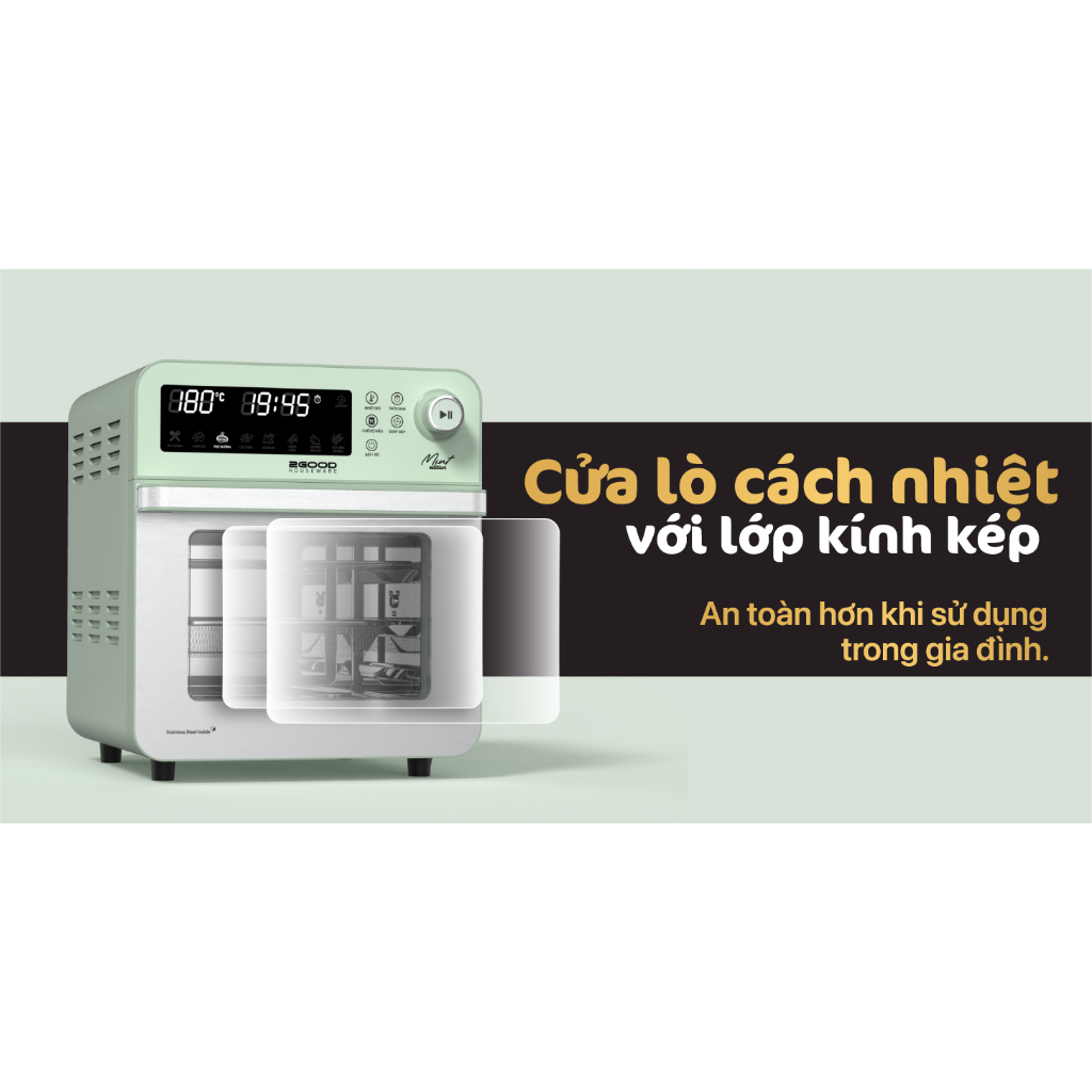 Nồi Chiên Không Dầu 2GOOD Vortex S19 15 Lít - Bảo Hành Chính Hãng 24 Tháng