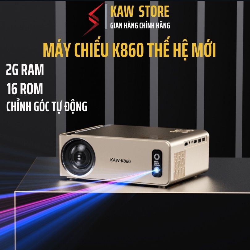 Máy Chiếu Mini Tự Động Lấy Nét KAW K860 Chính Hãng Giá Rẻ Cho Văn Phòng Gia Đình Trường Học