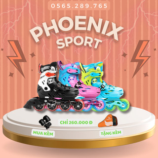 [FULL PHỤ KIỆN] Giày Patin Trẻ Em Cougar Pro - Chân phanh chắc chắn, Bánh cao su chất lượng (Kèm Bảo Hộ + Mũ + Tất)