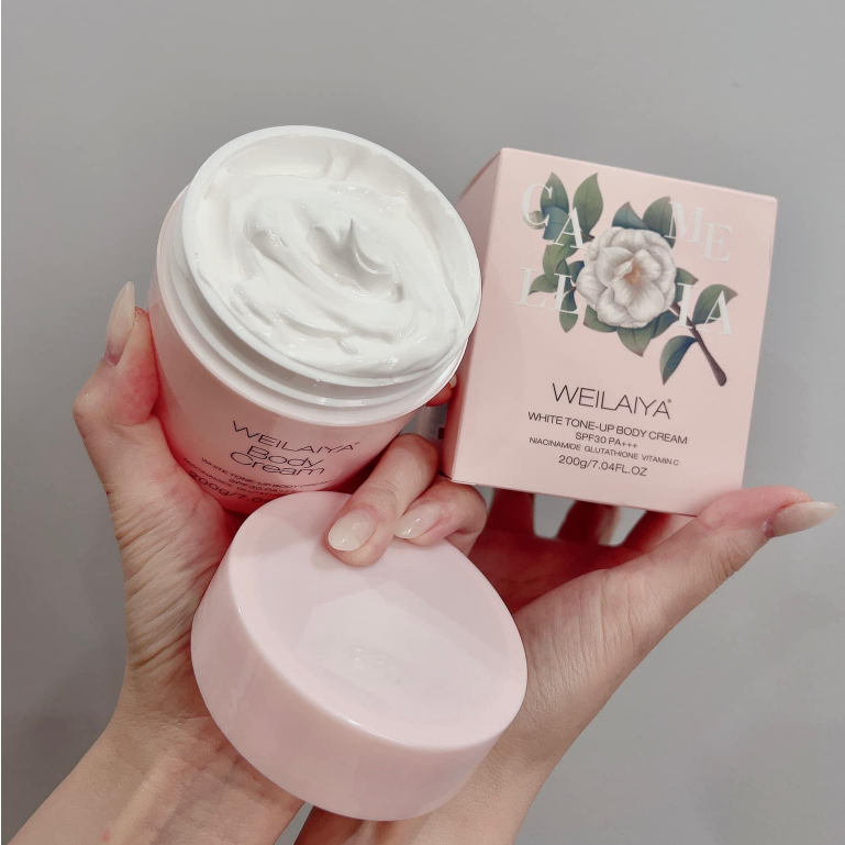 Kem Body Weilaiya Dưỡng Trắng Da Nâng Tone White Tone Up Body Cream SPF30 PA+++ Chính Hãng 200ml