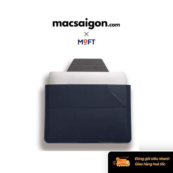 Túi da kiêm giá đỡ tản nhiêt MOFT Carry Sleeve lên đến 14-inch MB002-1-13B-BU - Màu Wanderlust Blue