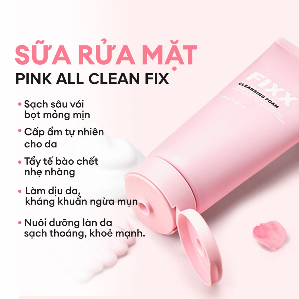 Sữa rửa mặt Pink All Clean Fix So'Natural 200ml