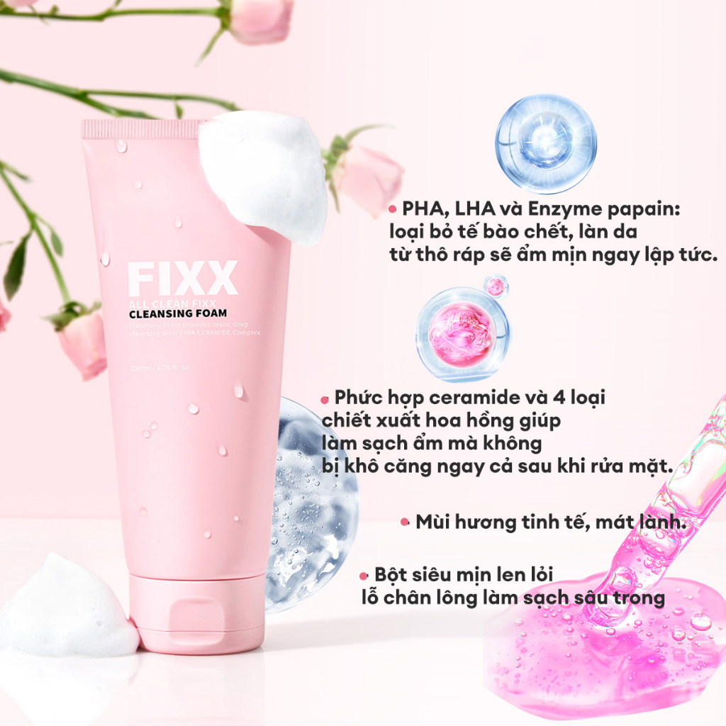 Sữa rửa mặt Pink All Clean Fix So'Natural 200ml