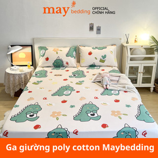 Ga giường đơn kí túc xá drap bọc đệm 1m2 2m kèm vỏ gối nằm 45x65cm poly cotton chưa gồm ruột gối
