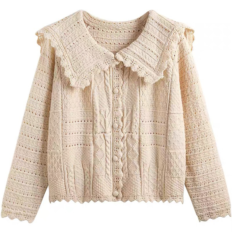 Áo Khoác Len Cổ Búp Bê Phong Cách Pháp Thời Trang Thu Đông Hàng Mới Dành Cho Bạn Nữ