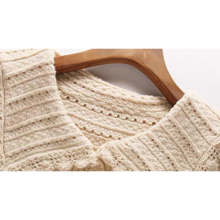 Áo Khoác Len Cổ Búp Bê Phong Cách Pháp Thời Trang Thu Đông Hàng Mới Dành Cho Bạn Nữ