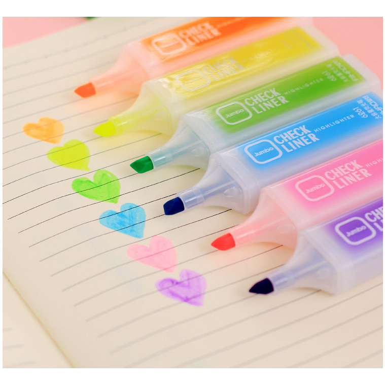 Bút highlight dòng dạ quang đánh dấu nhớ màu sắc pastel  tùy chọn tiện lợi dễ sử dụng dành cho học sinh