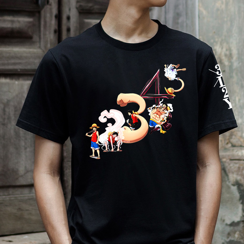 Áo Thun Unisex BEEBEE 100% Cotton LUFFY GEAR 1-2-3-4-5 beebee-LFBB0013