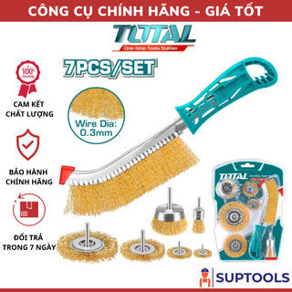 Bộ 7 bánh cước và chổi cước total tac310071 dùng chà mài, bào, mài nhẵn, tẩy cặn, tước sơn