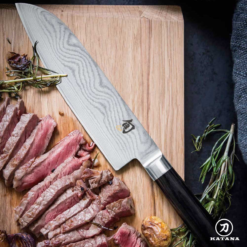 Dao bếp Nhật cao cấp Shun Classic Santoku - Dao thái đa năng thép Damascuss 69 lớp DM0702 (180mm)