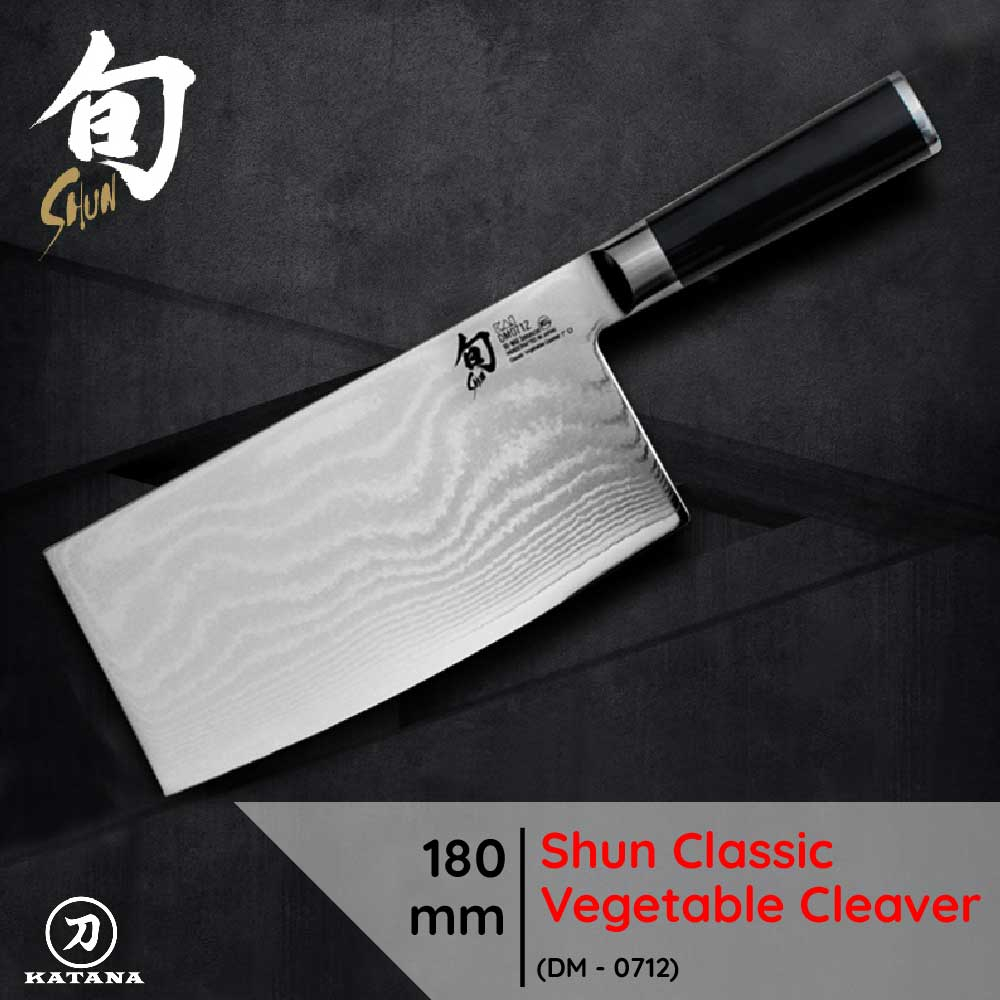 Dao bếp Nhật cao cấp Shun Classic Vegetable Cleaver - Dao thái rau củ thép Damascuss 69 lớp DM0712 (180mm)