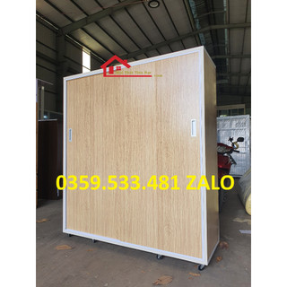 Tủ nhựa Đài Loan 2 cánh lùa nối đa năng có hộc kéo âm giá xưởng 1m8x1m6