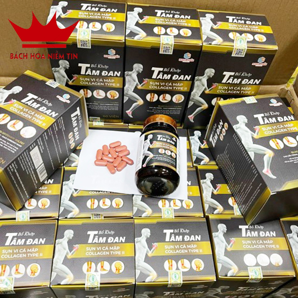 Viên bổ khớp Tâm Đan - giảm các biểu hiện của viêm khớp , thành phần collagen, sụn vi cá mập, glucosamin HỘP 60 VIÊN
