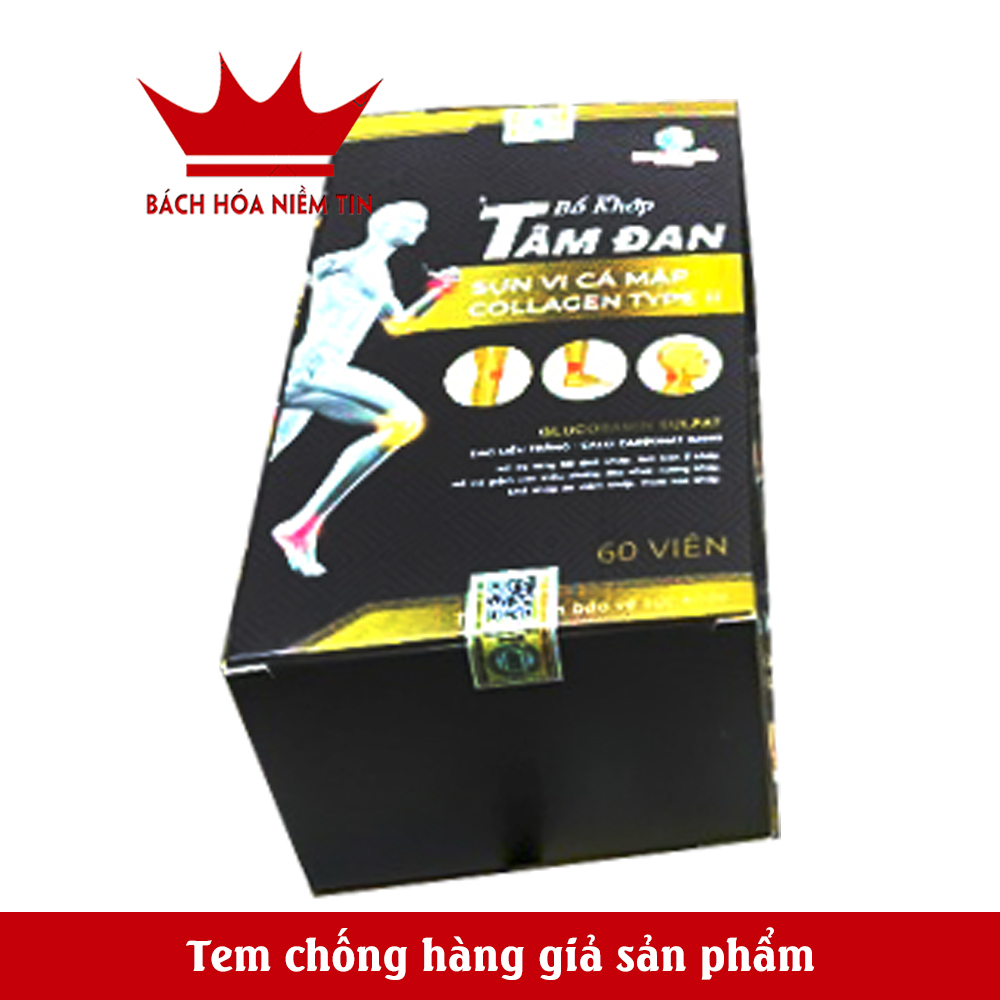 Viên bổ khớp Tâm Đan - giảm các biểu hiện của viêm khớp , thành phần collagen, sụn vi cá mập, glucosamin HỘP 60 VIÊN