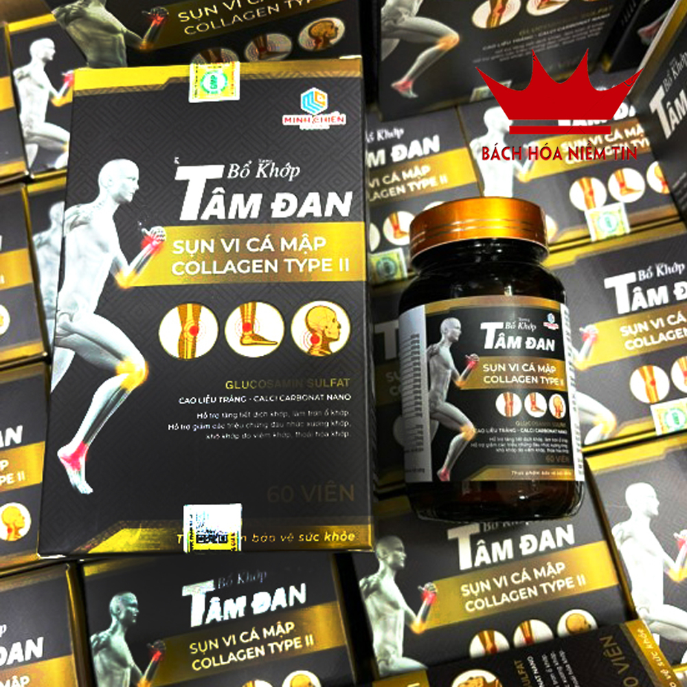 Viên bổ khớp Tâm Đan - giảm các biểu hiện của viêm khớp , thành phần collagen, sụn vi cá mập, glucosamin HỘP 60 VIÊN