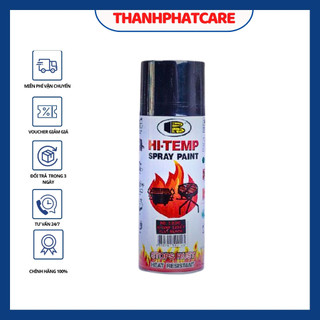 Chai xịt chống cháy, chịu nhiệt độ cao Bosny Hi-Temp Spray Paint đen mờ 1200/sơn pô xe máy, xe ô tô