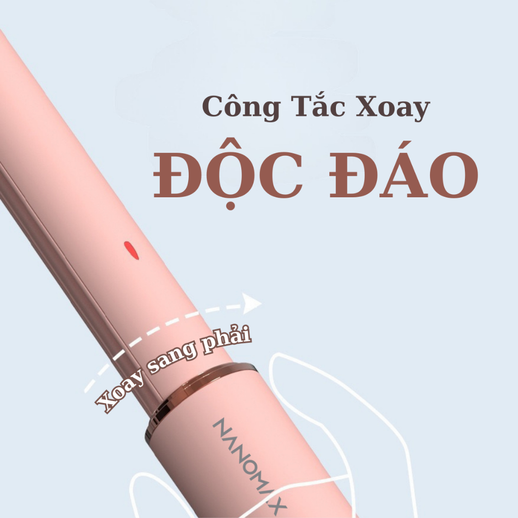 Máy Uốn Duỗi Tóc Mini NANOMAX H1 Size 15mm, Làm Nóng 30s, Phủ Bạc Gốm, Công Suất 25W, Nhỏ Gọn Mang Theo Du Lịch