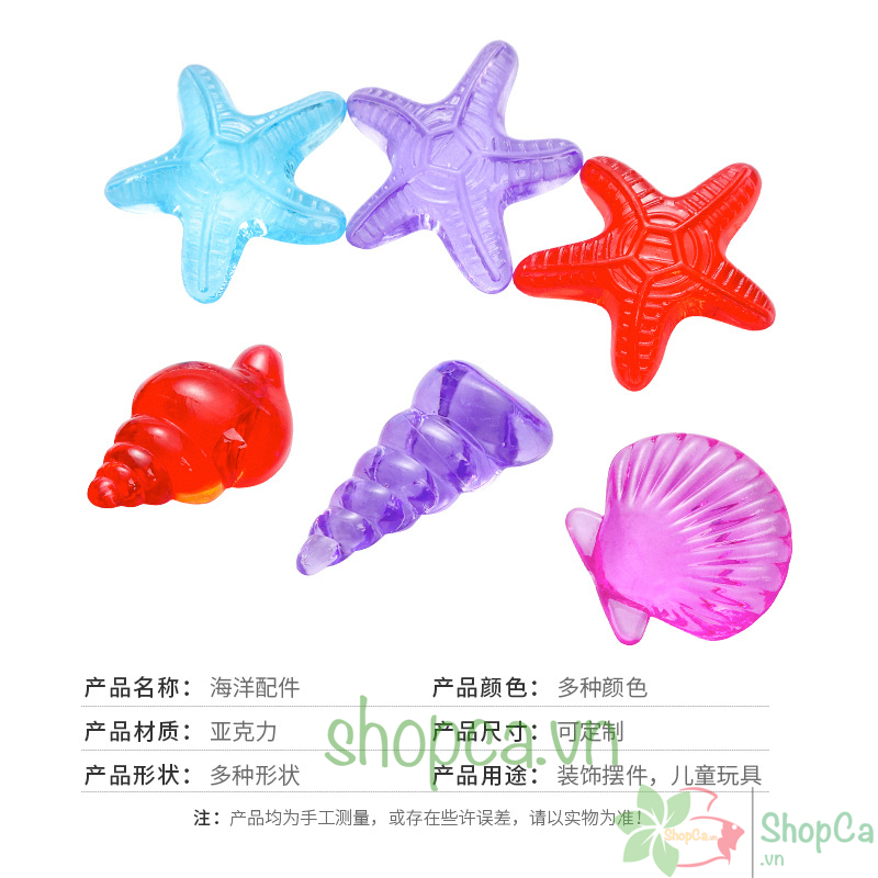 Vỏ sò nhựa, sỏi nhựa trang trí bể cá, làm handmade