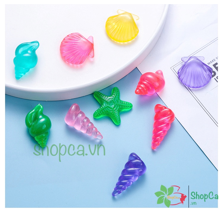 Vỏ sò dạ quang trang trí bể cá cảnh, thủy sinh, handmade