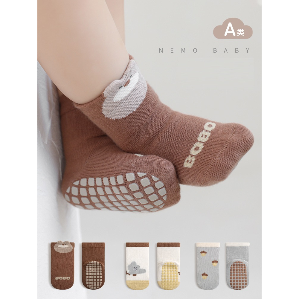 Tất hình thú chống trơn Nemo Baby 0-3y set 3 đôi