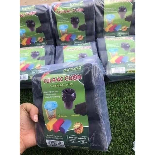 Sét 3 Cuộn Túi Rác - Bao Rác Đen Kích Thước 45x56cm Tự Phân Hủy Thân Thiện Với Môi Trường