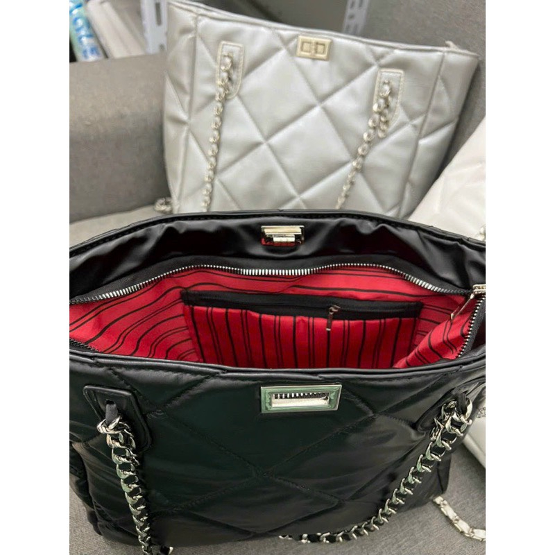 Túi tote đeo vai đeo chéo CHẦN CHÁM TO dây da phối xích