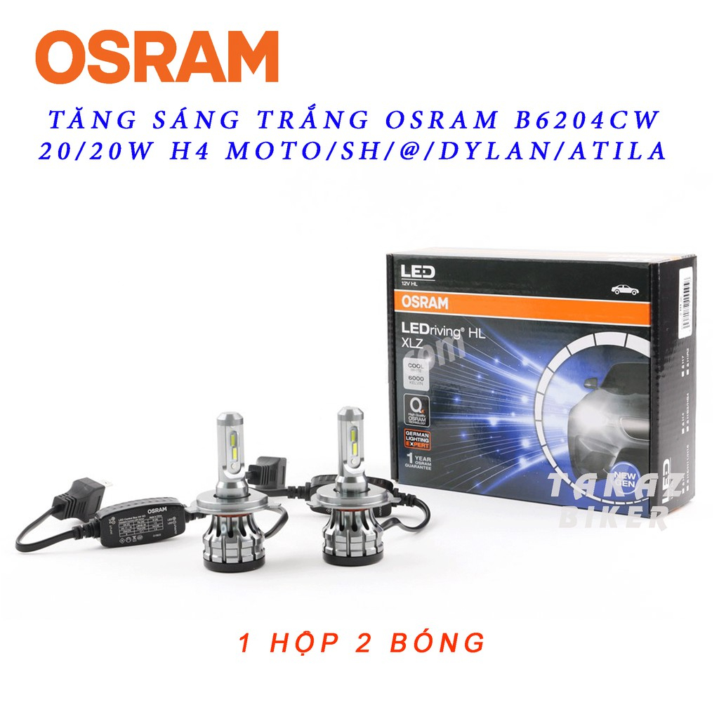 Combo 2 Bóng đèn LED OSRAM NEW GEN H8/H9/H11/H16 SH, @, Dylan, Attila Mô tô, Ô tô, Sirius tăng sáng trắng