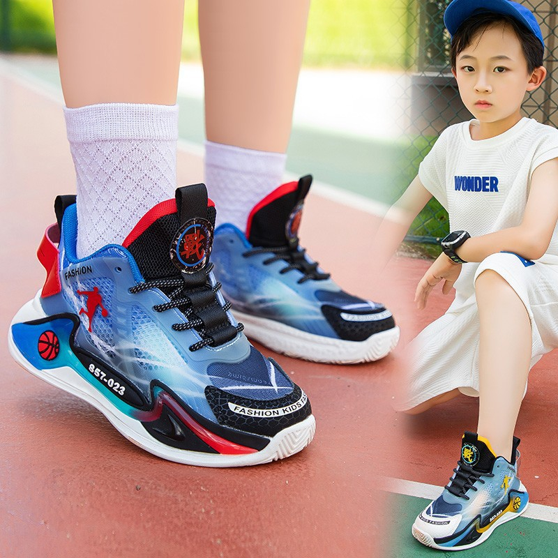 Giày thể thao bóng rổ màu sắc HOT 2023 mã YY562 Quảng Châu cao cấp cho bé trai bé gái từ 3 tuổi đến 15 tuổi