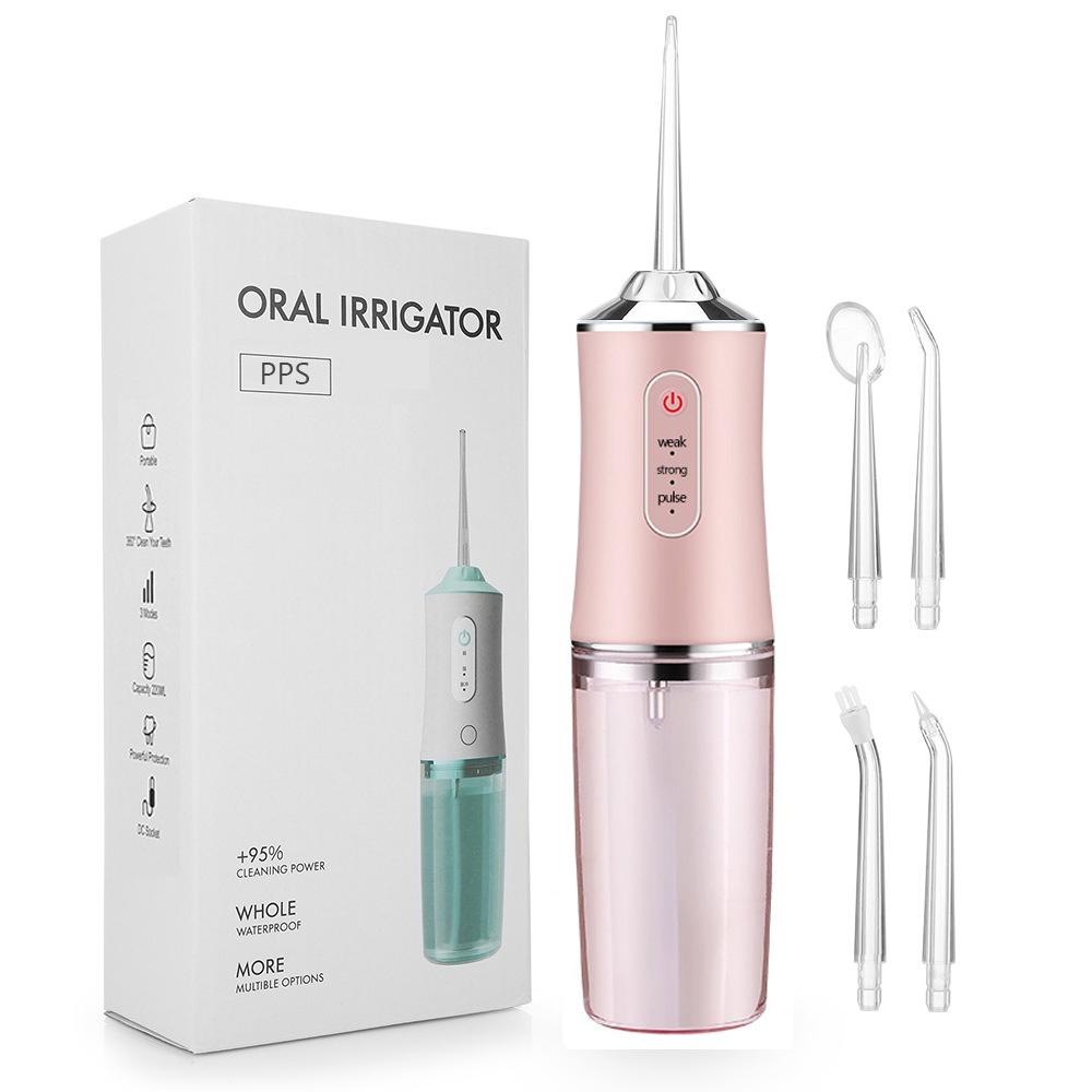 Máy Tăm Nước Oral Irrigator Vệ Sinh Răng Miệng Cao Cấp Làm Sạch Răng Miệng Với 3 Chế Độ Xịt 4 Đầu Tăm