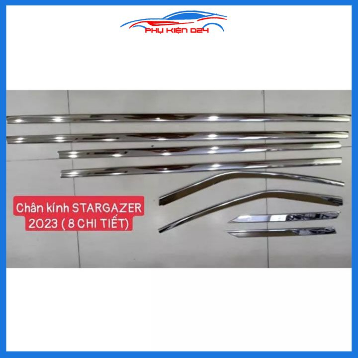 Bộ nẹp viền chân cong kính Inox cho xe ô tô Huyndai Stargazer 2022-2023-2024