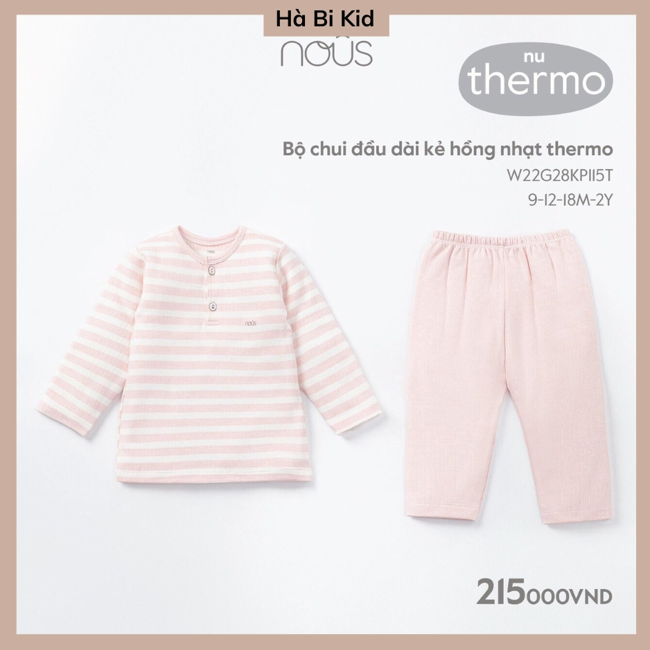 Bộ quần áo NOUS dài thu đông chất liệu peptit cho bé trai bé gái