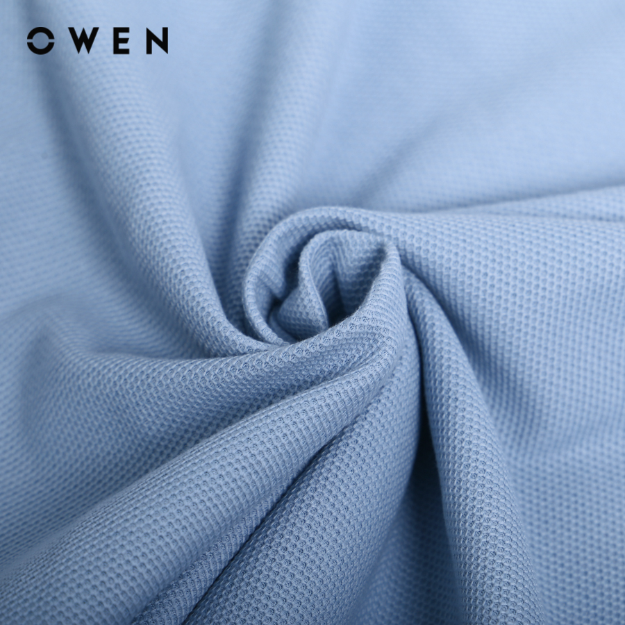 OWEN - Áo polo ngắn tay Nam Owen dáng Body Fit màu Xanh chất liệu CVC Spandex - APV233175