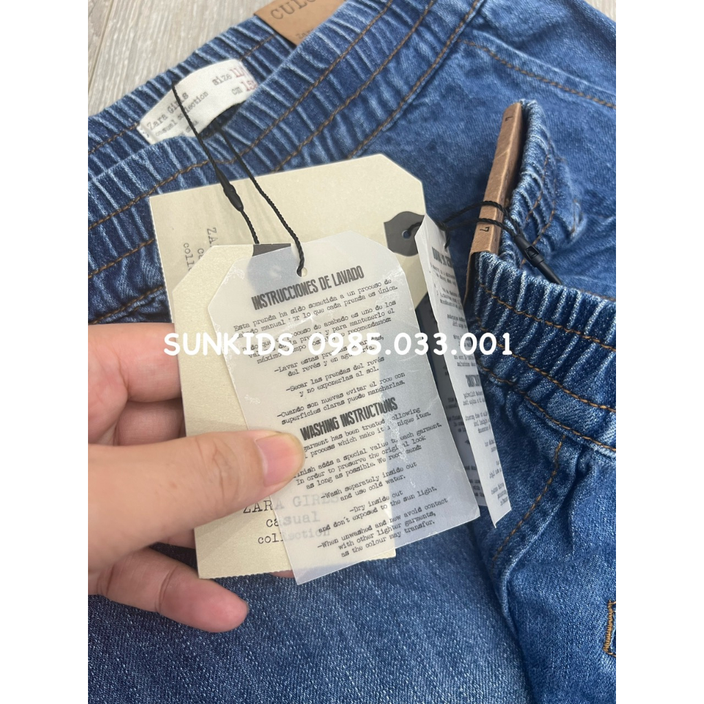 Quần jean mềm bé gái dáng suông