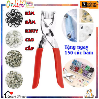 Bộ kìm bấm khuy cúc áo kèm hộp 100 chi tiết cúc áo, Dụng cụ bấm khuy đa năng NEW